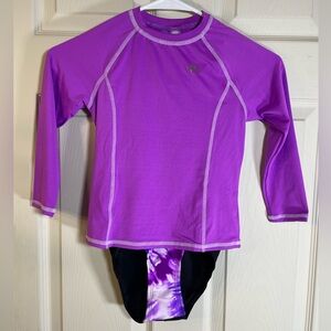 ZeroXposur Kids Purple and Black Swim One‎ Piece